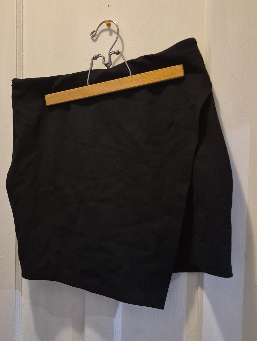 Tobi Black Asymmetrical Wrap Mini Skirt Size Large